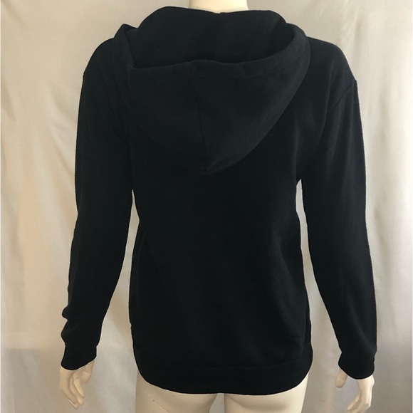 Woman’s black pull over hoodie with white laced front - Picture 5 of 13
